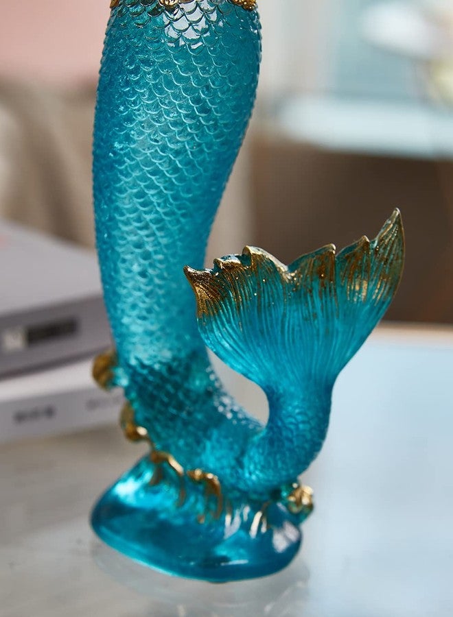 SEINHIJO Mermaid Statue Figurine Lady Sculpture Modern Decor Home Gift Table Centerpiece Art for Bookshelf Desktop Polyresin 9.8 Inch - Image 5