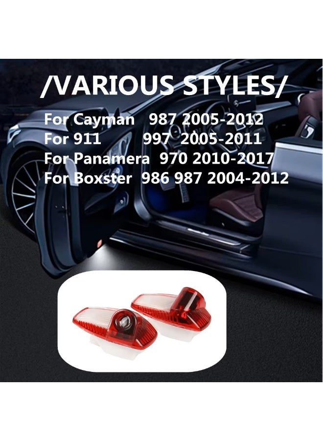 فيريكس ضوء عرض شعار الترحيب لباب السيارة لسيارات بورشه باناميرا 970 بوكستر 986 987 كايمان 987 911 997 | مصباح تحذير ليزر ثلاثي الأبعاد مع عرض الشعار (شعار بورشه) - Image 2