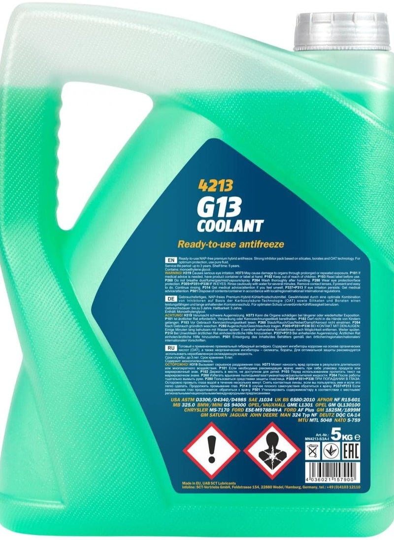 MANNOL سائل تبريد مضاد للتجمد جاهز للاستخدام من مانول G13 HOAT سعة 5 لترات  - Image 2