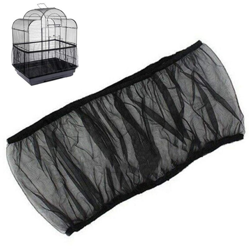 BSBMIEQM Universal Bird Cage Seed CatcherSeed Catcher Guard Net CoverParrot Nylon Mesh Net CoverSoft Airy Cage Net Stretchy Skirt for Round Square CagesCircumference 50 inch to 90 inchBlack