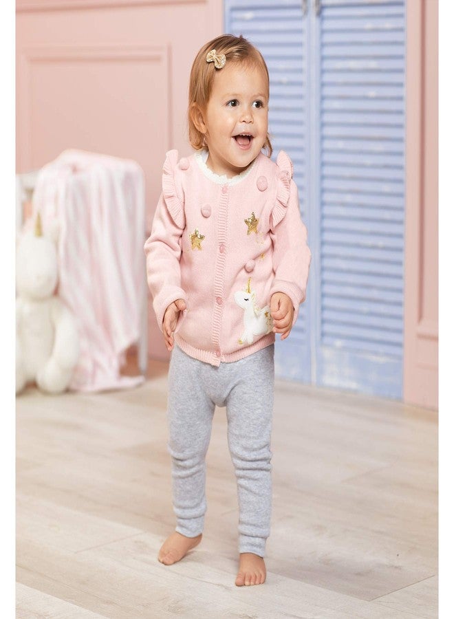 Mud Pie Girls' Kids Baby Magical Unicorn Dreams Cardigan Sweater, Pink, Medium (2T-3T) - Image 2