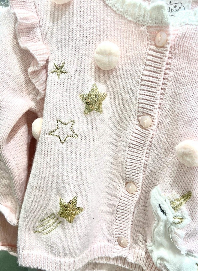 Mud Pie Girls' Kids Baby Magical Unicorn Dreams Cardigan Sweater, Pink, Medium (2T-3T) - Image 3