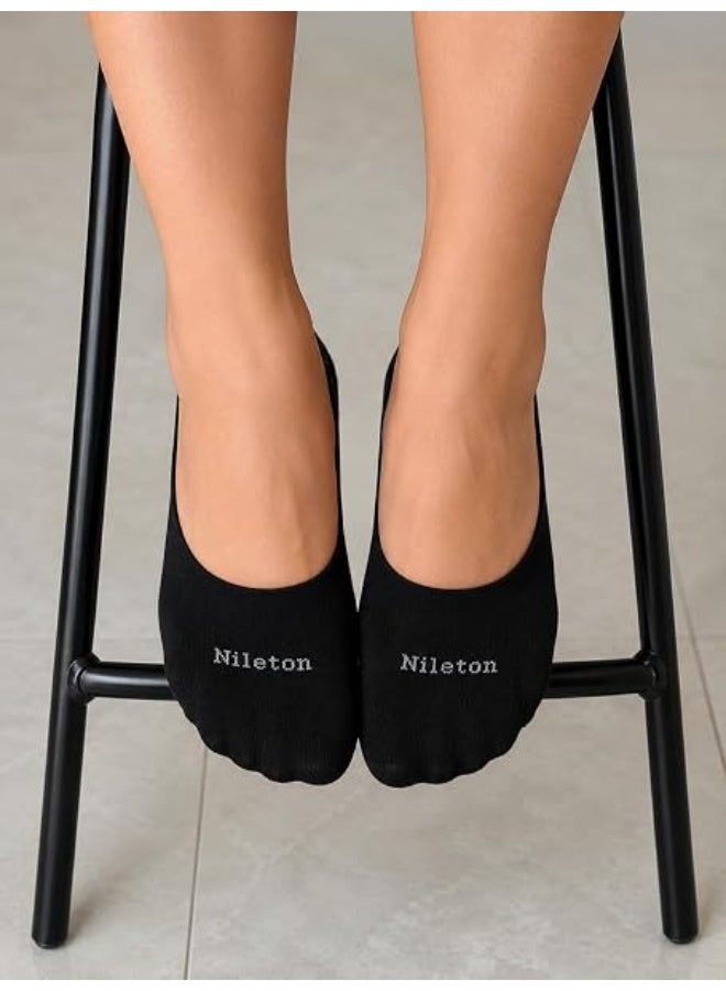 Nileton Women’s Cotton Ballerina Socks – Pack of 3 – No Show Low Cut Footie Liner Socks for Flats, Loafers & Sneakers – Invisible Socks - Soft Comfortable Everyday Socks - Image 5