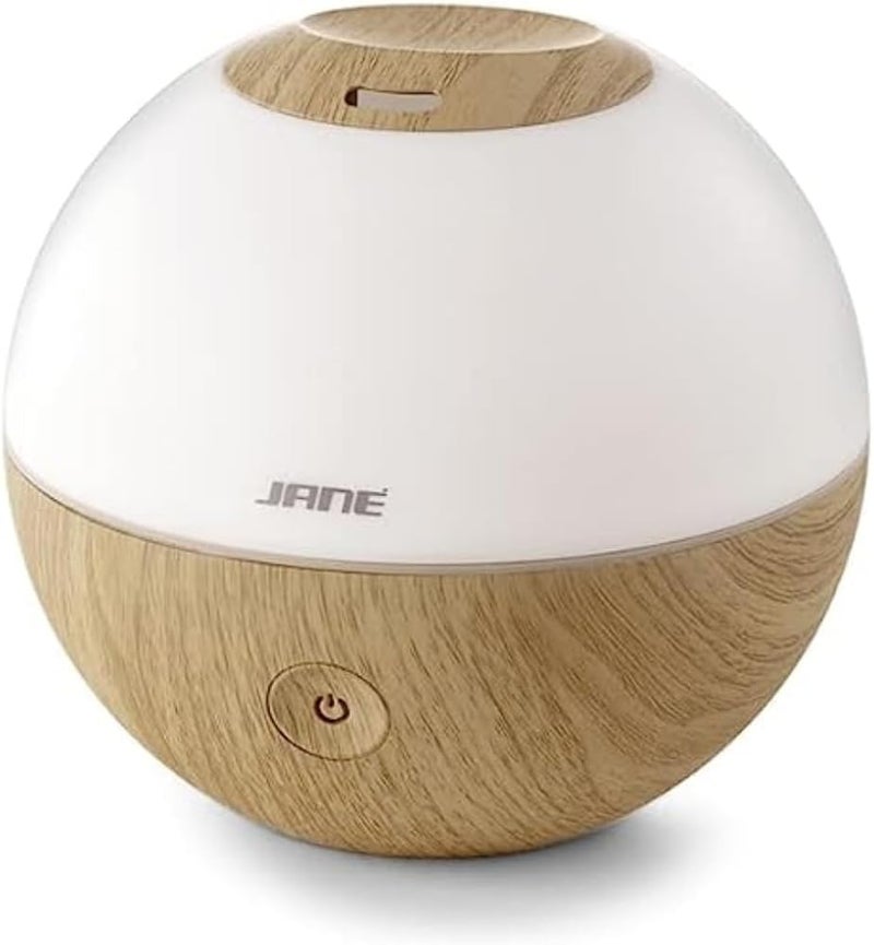 JANE Jané Ultrasonic Humidifier with Light for Aroma Oils, 2 Humidifying Levels, Touch Screen, Water Vapour Outlet, Rotating Black - Image 1
