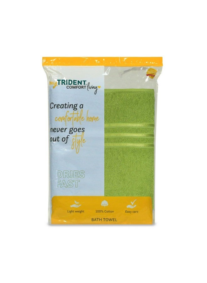 MYTRIDENT Bath Towel for Men/Women | Comfort Living | Quick Drying | Travel Friendly | 1 Piece Large Size | 100% Cotton 400 GSM | 70 x 140 cm - Lime Green - Image 4