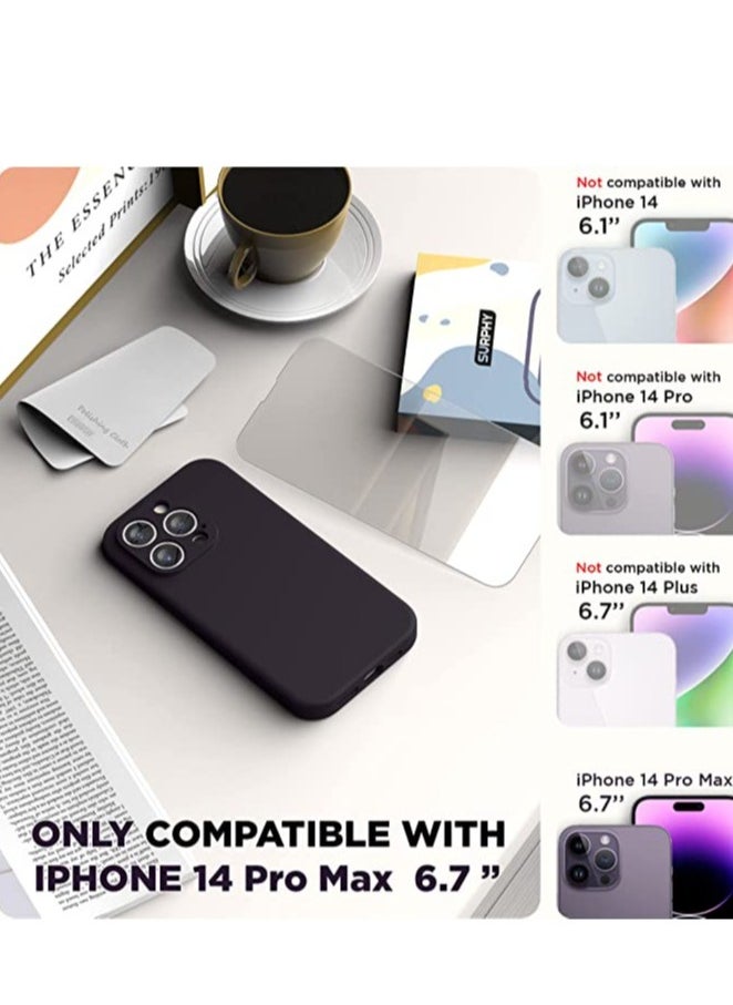 Raxoom iPhone 14 Pro Max Case with Screen Protector, (with Camera Protection + Soft Microfiber Lining) Liquid Silicone Phone Case - Image 2