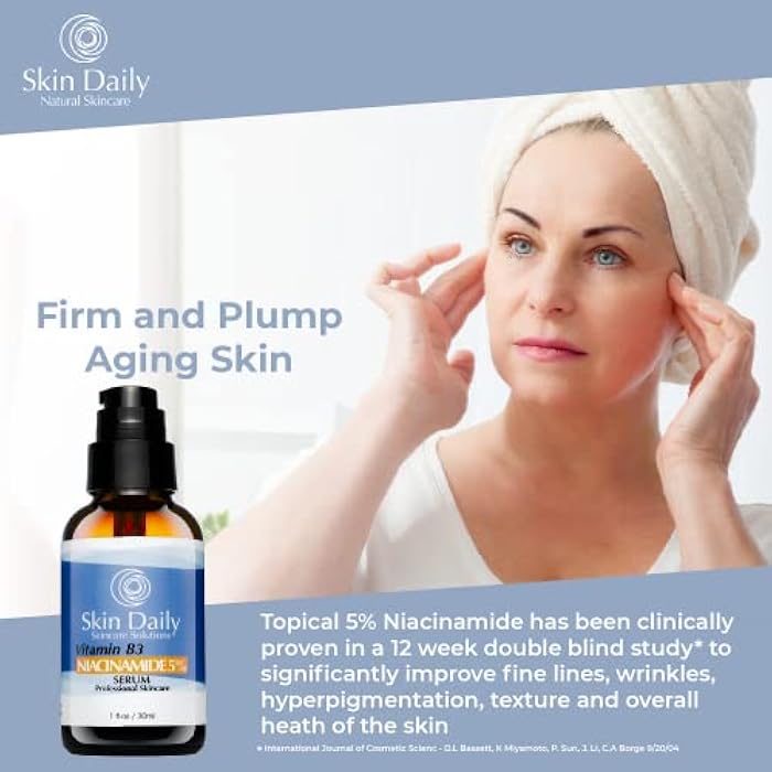 Skin Daily Skincare Solutions SkinDaily Niacinamide Serum for Face -1oz- Vitamin B3 Pore Minimizer Dermatologist Recommend Concentration - Targets Aging Skin, Wrinkles, Dark Spots - Superior Moisturizer and Skin Brightening - Image 5