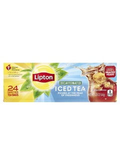 Lipton Lipton, Iced Black Tea, Decaffeinated, 24 Family Size Tea Bags, 5.25 oz (148 g)  - Image 1