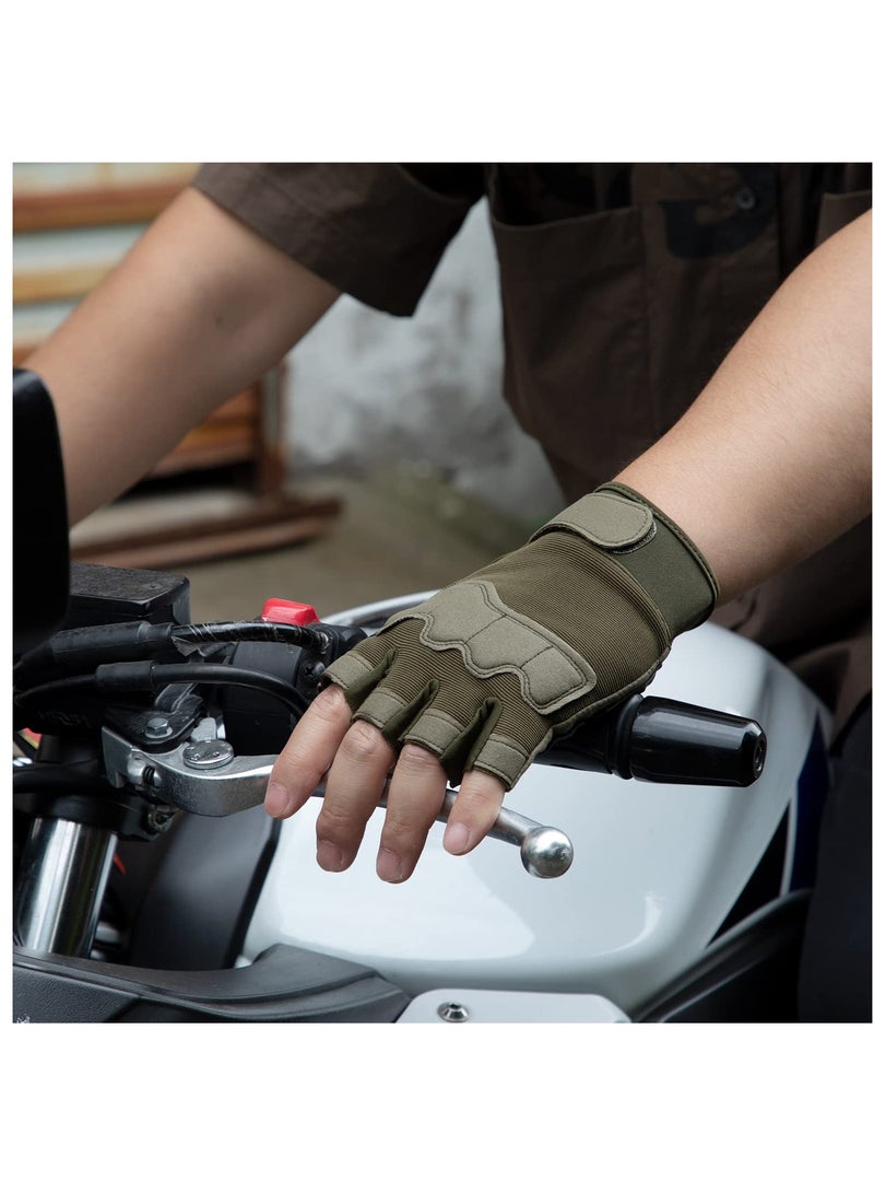 Excefore قفازات بدون أصابع، قفازات تمرين، لرماية الأيرسوفت والصيد بنصف أصابع والمشي لمسافات طويلة وركوب الدراجات النارية وتسلق الجبال، قفازات عمل، مقاس كبير - Image 5