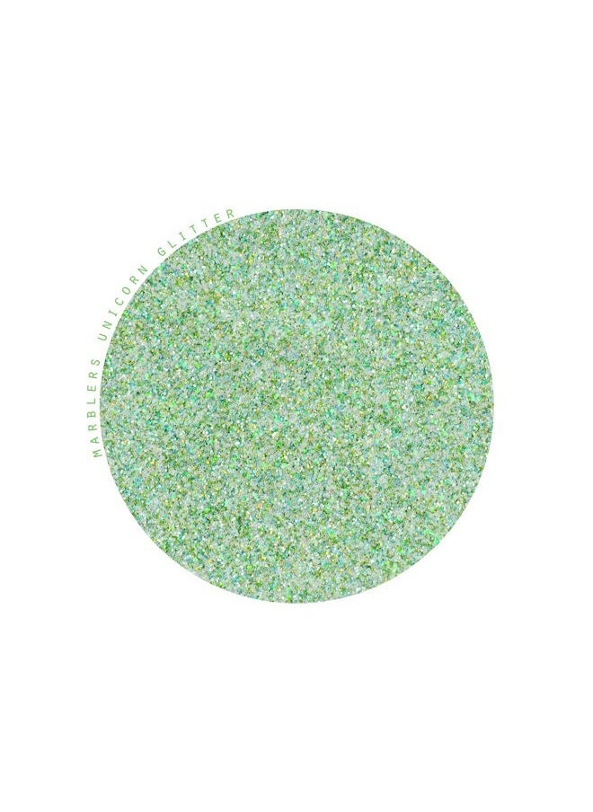 MARBLERS Holographic Face & Body Glitter [Unicorn Green] 0.18oz (5g) | Fine | Non-Toxic | Vegan | Cruelty-Free | Festival, Rave & Party Makeup | Eye, Hair, Nail Polish, Eyeshadow | Nail Art | Gel Nail  - Image 2