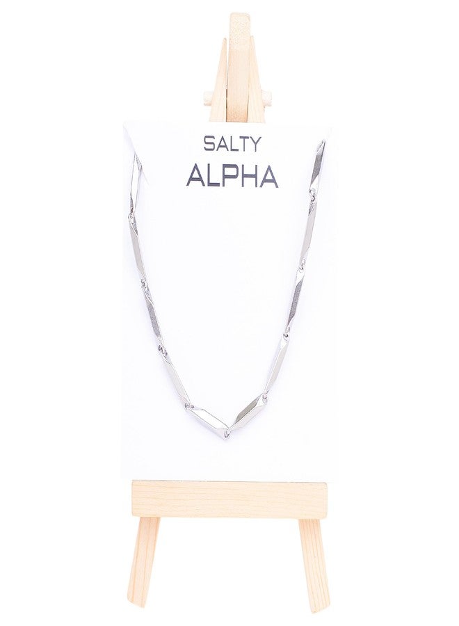 SALTY ALPHA Anti Tarnish Stainless Steel Figaro Italian Neck Chain for Men | Stylish Necklace | Comfortable & Long-Lasting | Minimal Jewelry | Durable Pendant Chain Jewelry for Everyday Wear & Gifting | Marriage, Birthday | Gift for Valentine Day - Image 4