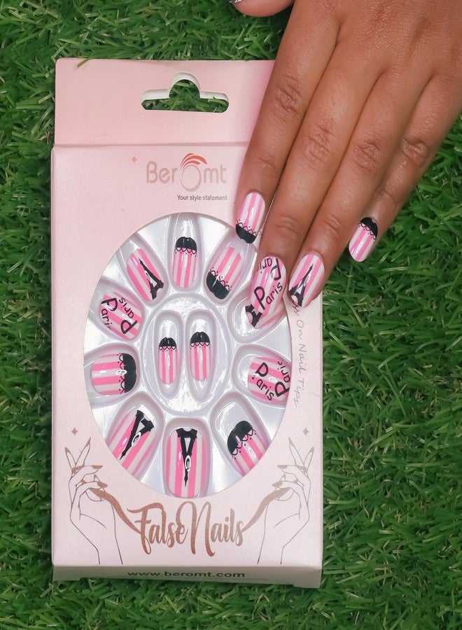 Beromt Press On Nails Beautiful Printed Multicolor Nails For Children With Printed Design - - Image 3