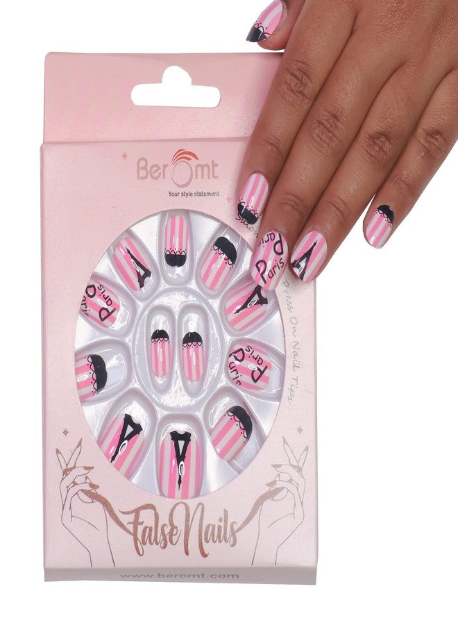 Beromt Press On Nails Beautiful Printed Multicolor Nails For Children With Printed Design - - Image 1