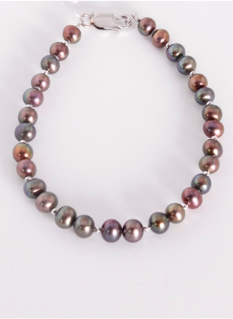 MIKURA - MIKURA Bracelet Freshwater Pearls Treated Black Color - Image 1