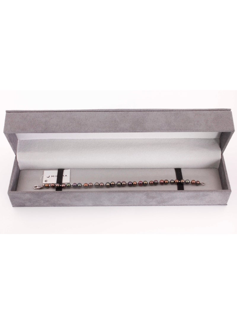 MIKURA - MIKURA Bracelet Freshwater Pearls Treated Black Color - Image 1