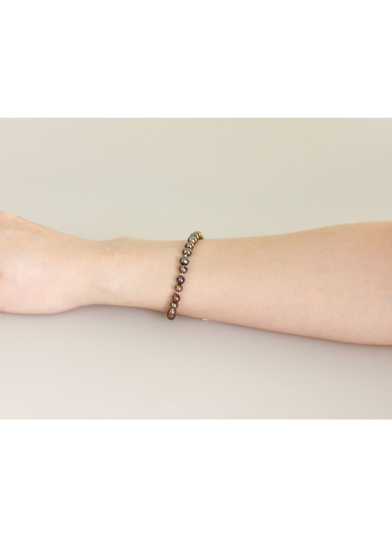 MIKURA - MIKURA Bracelet Freshwater Pearls Treated Black Color - Image 1