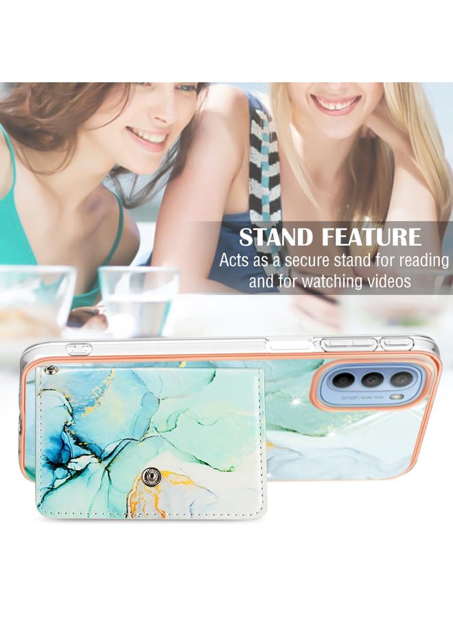 اس-توب جراب لهاتف Motorola Moto G31 / G41 بنمط رخامي مع فتحة بطاقة IMD - Image 5