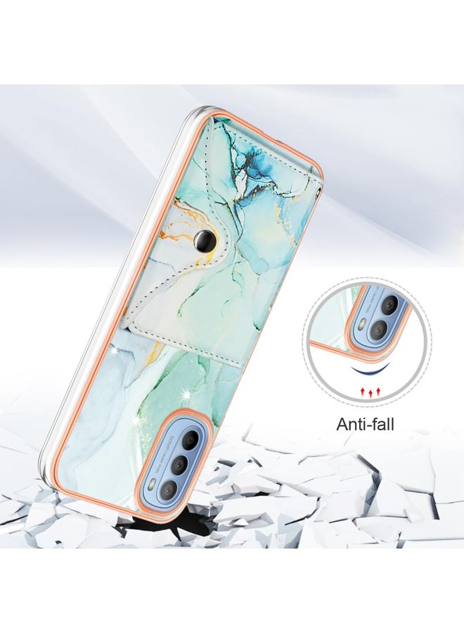 اس-توب جراب لهاتف Motorola Moto G31 / G41 بنمط رخامي مع فتحة بطاقة IMD - Image 2