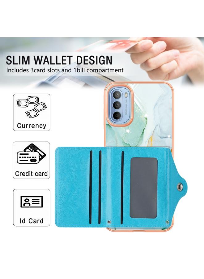 اس-توب جراب لهاتف Motorola Moto G31 / G41 بنمط رخامي مع فتحة بطاقة IMD - Image 4