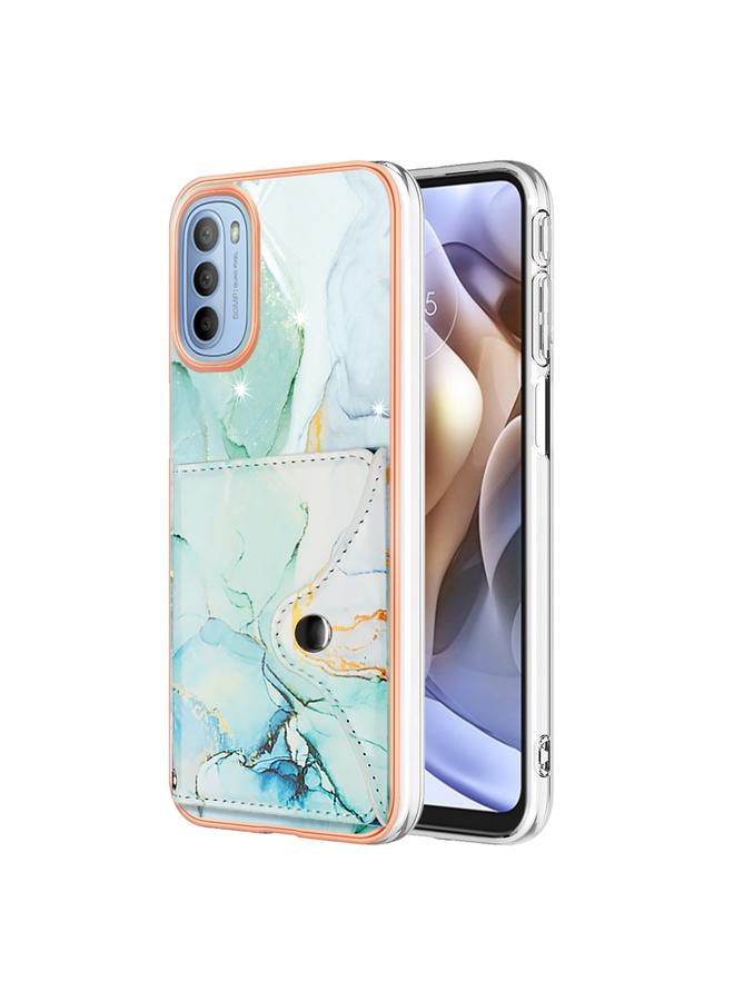 اس-توب جراب لهاتف Motorola Moto G31 / G41 بنمط رخامي مع فتحة بطاقة IMD - Image 1