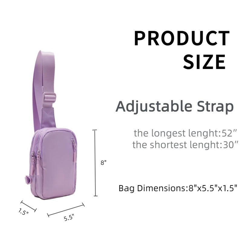 VAKAER Convertible Sling Backpack for Women & Men â€“ Lightweight 3-in-1 Crossbody Daypack with Adjustable Strap, Anti-Theft Pocket, Water-Resistant Small Travel Bag (Light Purple) - Image 2
