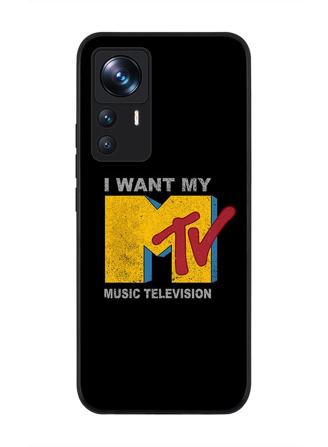 Stylizedd Rugged Black edge case for Xiaomi 12T/12T Pro Slim fit Soft Case Flexible Rubber Edges Anti Drop TPU Gel Thin Cover - I want my mtv - Image 1