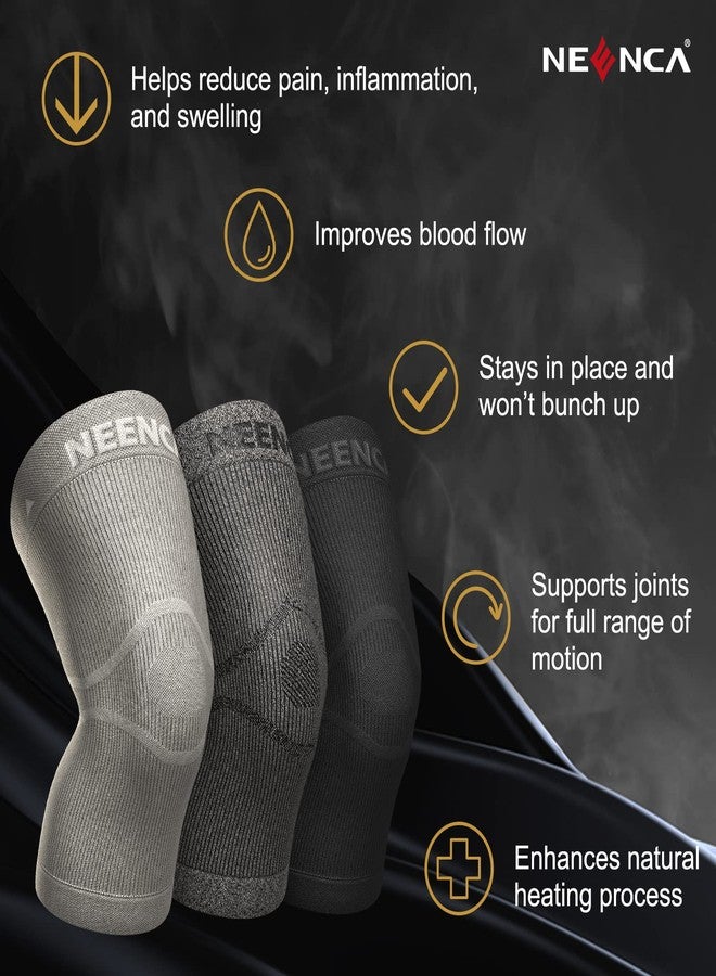 NEENCA Ultra-thin Knee Sleeve for Knee Pain, Lightest Knee Compression Sleeve with Graphene Ions Infused Fabric for Pain Relief, Swelling, Arthritis, Poor Circulation, Running, Sport- FSA/HSA Approved - Image 3