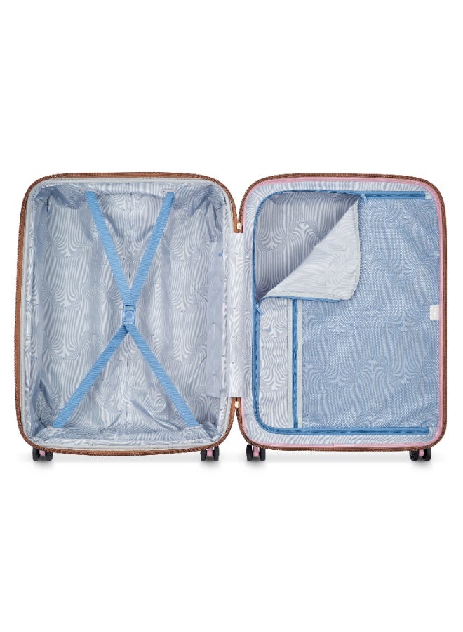 ديلسي Freestyle حقيبة سفر قابلة للتوسيع بعجلات دوّارة مزدوجة مقاس 82 سم – وردي Peony - Image 3