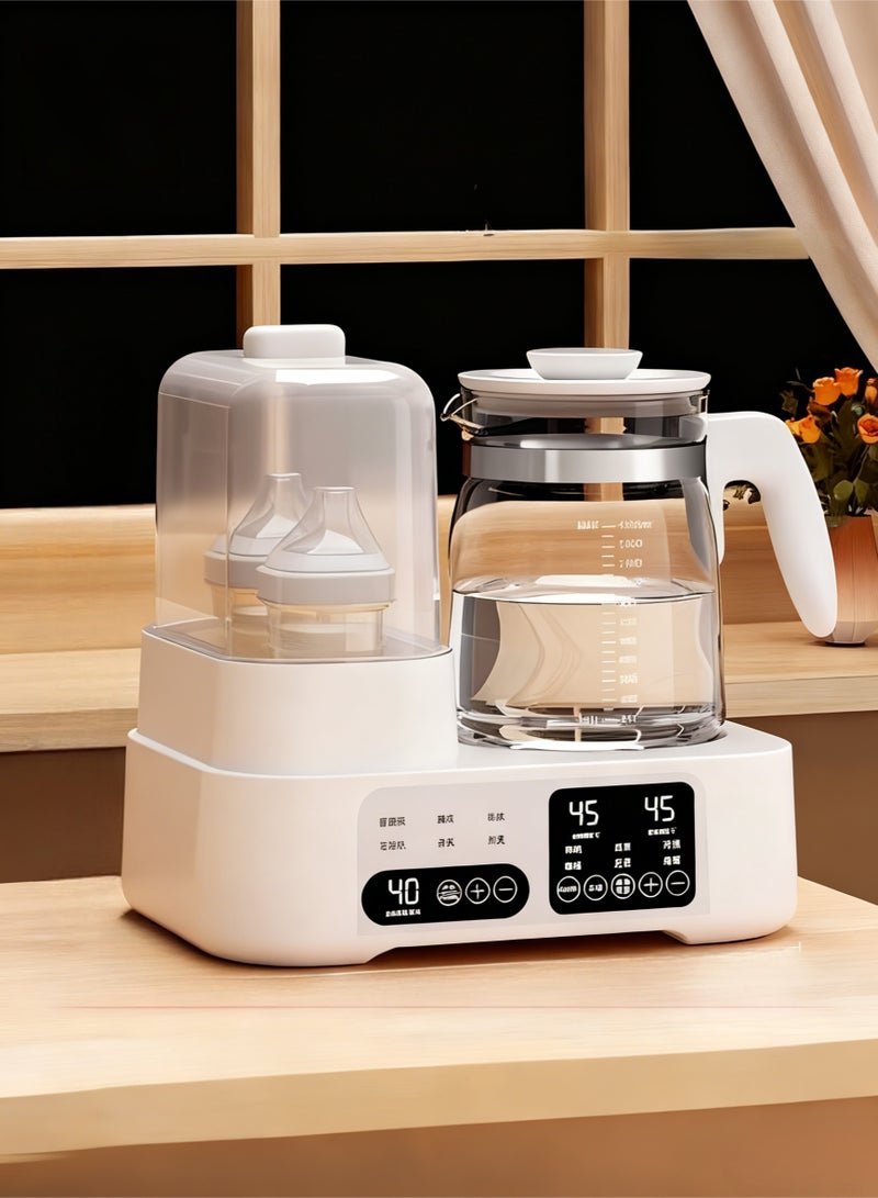 KELIO 3-In-1 Multifunctional Baby Bottle Sterilizer,Warmer And Steamer, 72H Keep Warm With Smart Temperature Control, Auto Shut-Off,1300ML  316L Stainless Steel Bottle Warmer - Image 1