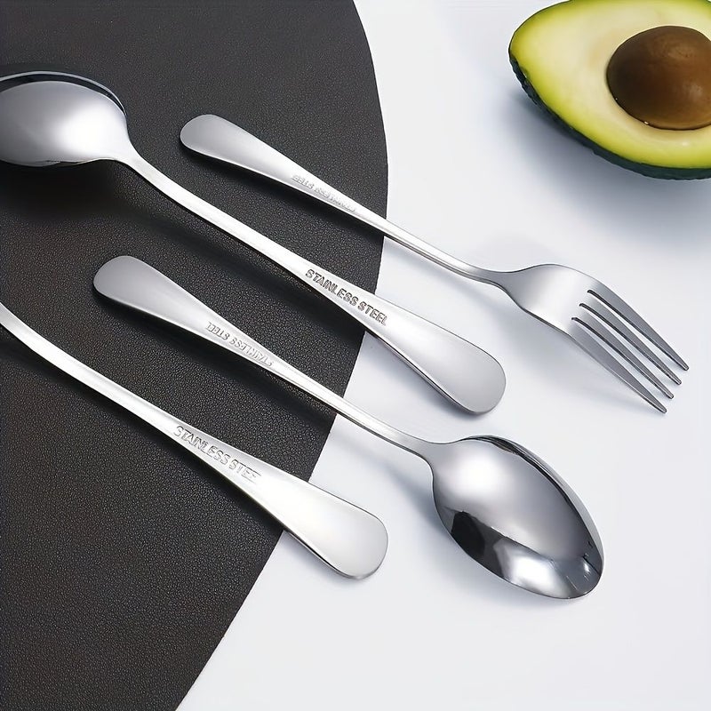 30 Pieces Stainless Steel Cutlery Set Silvery For 6 People Mirror Polish Dishwasher Safe Easy Clean Home Restaurant Banquet Outdoor Hotel Party Wedding - Image 5