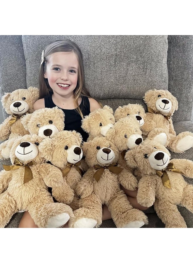 MaoGoLan ماو غولان دمى دببة صغيرة بالجملة لحفلات استقبال المواليد، 10 عبوات من دمى دببة محشوة صغيرة بالجملة، 13.5" دببة محشوة صغيرة للاحتفالات، أعياد الميلاد، عيد الميلاد، زينة الحفلات - Image 2