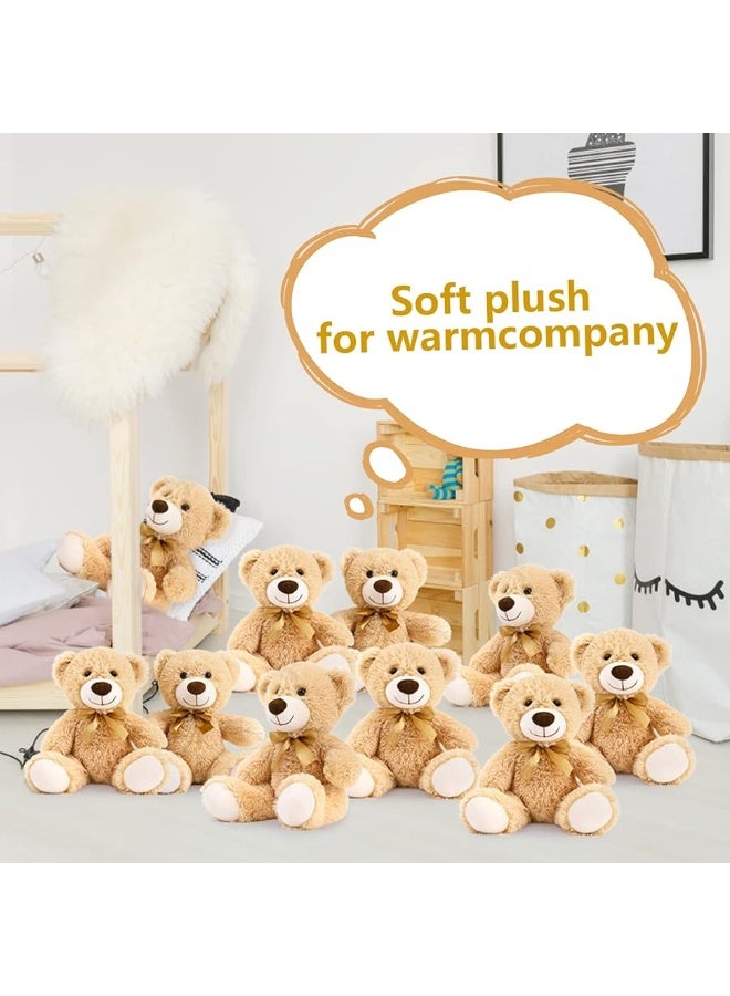 MaoGoLan ماو غولان دمى دببة صغيرة بالجملة لحفلات استقبال المواليد، 10 عبوات من دمى دببة محشوة صغيرة بالجملة، 13.5" دببة محشوة صغيرة للاحتفالات، أعياد الميلاد، عيد الميلاد، زينة الحفلات - Image 3