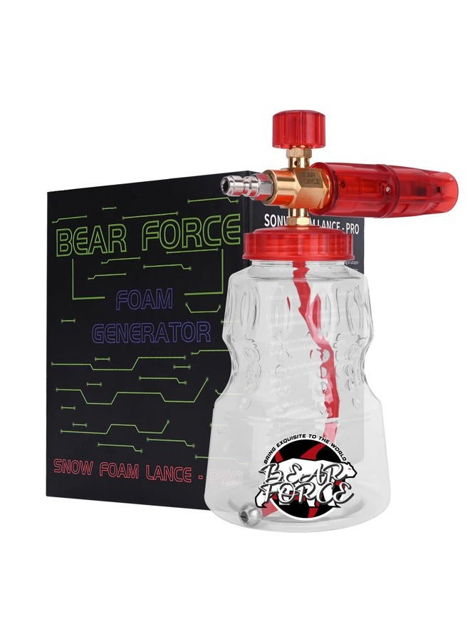 BEAR FORCE Pressure Washer Brass Foam Cannon Foam Generator Snow Foam Lance with 1/4” Quick Connector & 1.25mm & 1.10mm Nozzle for Portland Husky Ryobi Greenworks Pressure Washer - Image 1