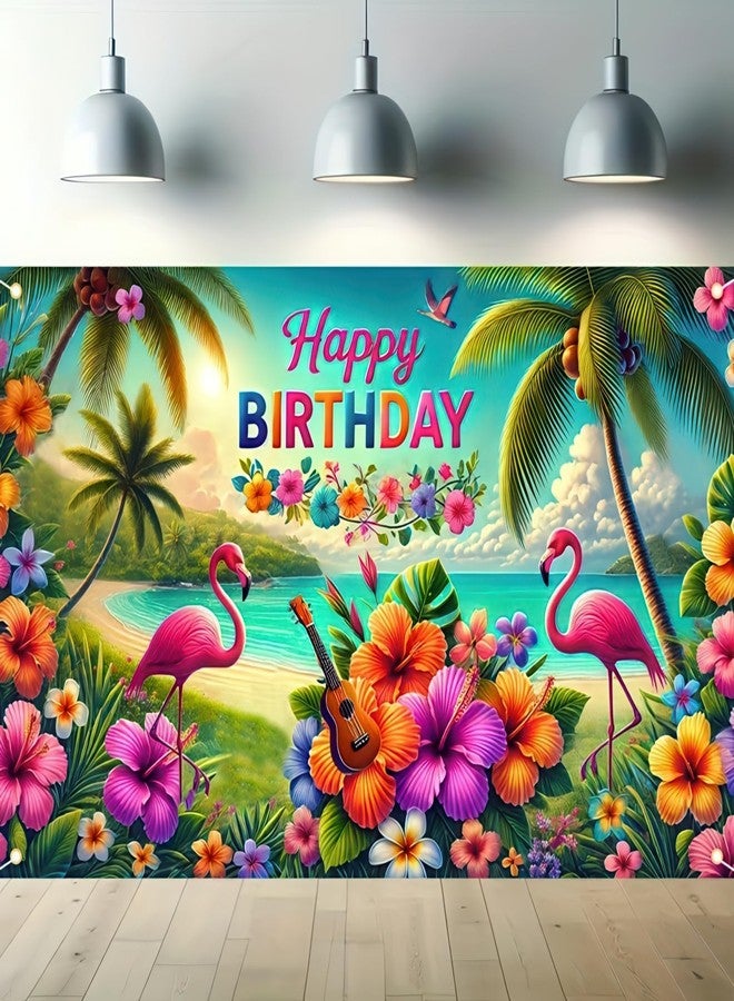 لافتة عيد ميلاد هاواي من بليس يارد، زينة حفلات هاواي، خلفية استوائية، لافتة لواو، لافتة عيد ميلاد سعيد، خلفية بطابع الشاطئ، خلفية سعيدة للاحتفال، ديكور حفلات، جزيرة، 71 × 43 بوصة - Image 4