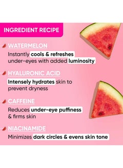 Dot & Key Watermelon Cooling Hydrogel Under Eye Patches For Dark Circles & Puffiness Reduction | With Hyaluronic & Niacinamide | Eye Patches | Instantly Hydrates Cools & Depuffs | 60 Patches  - Image 3