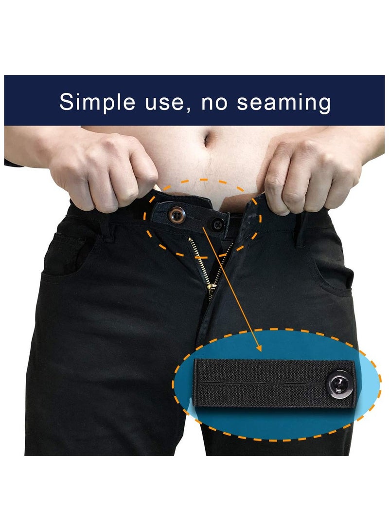 12 قطعة من وصلات الخصر المرنة، موسع حزام الخصر القابل للتعديل للرجال والنساء، مجموعة تمديد زر السراويل الجينز (6 الوان) - Image 2