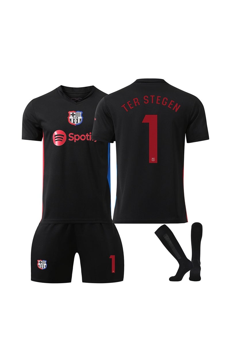 WHITE GAINS The No. 1 football jersey 3-piece set, including the top, shorts, socks, is made of breathable, comfortable, quick-drying and elastic fabric, specially designed for football enthusiasts and sports people - Image 1