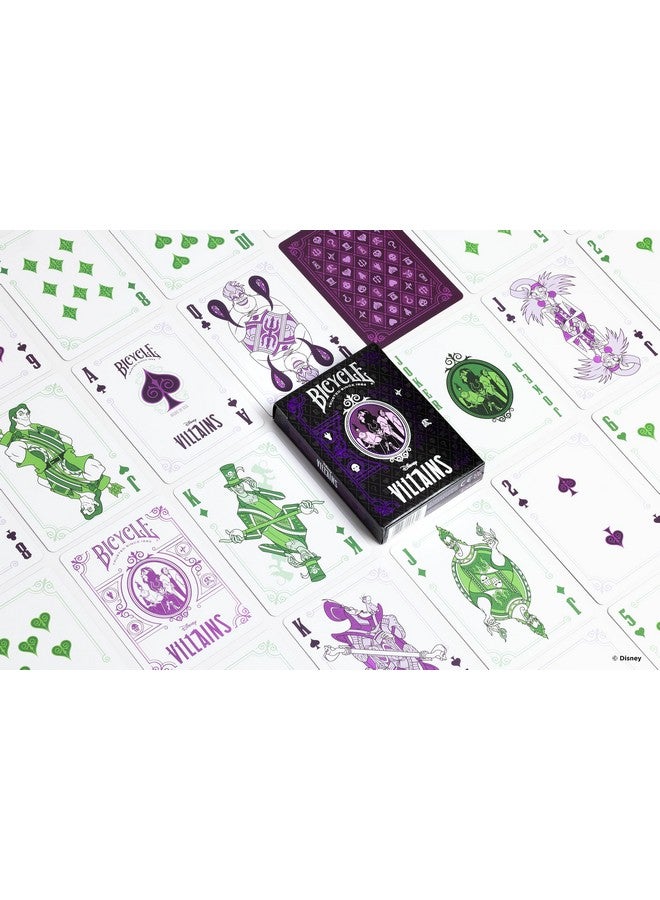 Bicycle Bicycle Disney Villains Playing Cards - Features 12 Disney Villains Including Scar, Maleficent, Ursula, and More - Green or Purple Playing Cards (Colors May Vary)  - Image 3