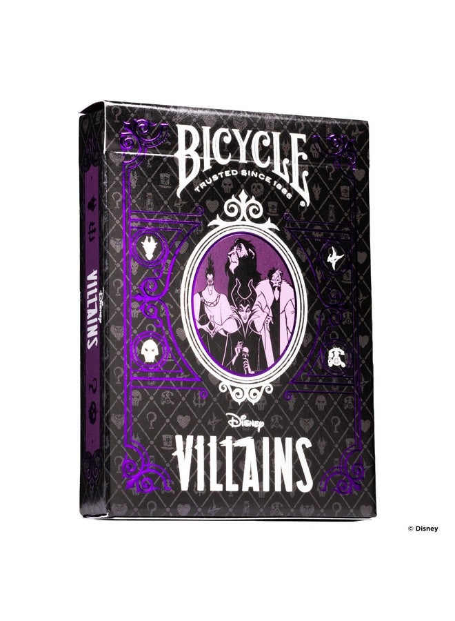 Bicycle Bicycle Disney Villains Playing Cards - Features 12 Disney Villains Including Scar, Maleficent, Ursula, and More - Green or Purple Playing Cards (Colors May Vary)  - Image 1