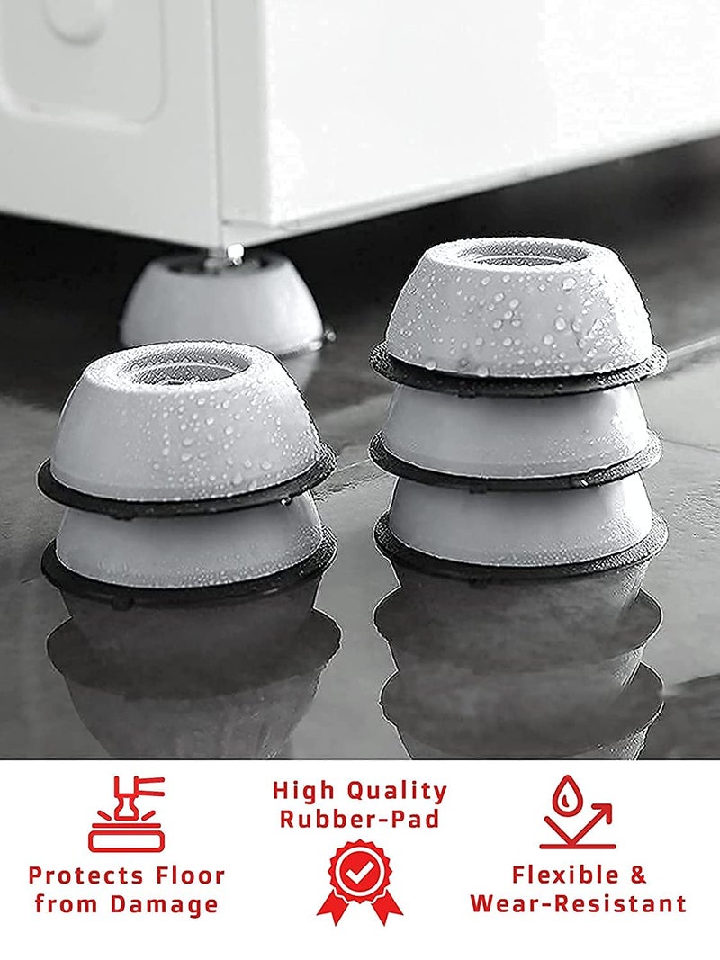 MARGI ENTERPRISE MARGI ENTERPRISE Plus Washer Dryer Anti Vibration Pads with Suction Cup Feet Foot Pad for Fridge Washing Machine Leveling Feet Anti Walk Pads Shock Absorber Furniture Lifting Base4 Piece - Image 5