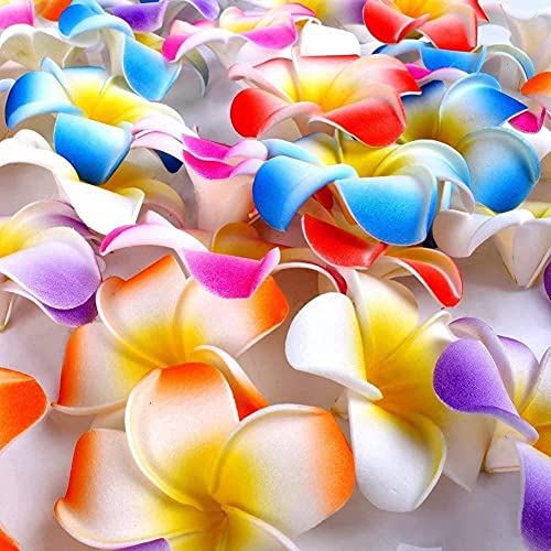 Tia Crafts Premium Foam Colourful Plumeria Hawaii Flower Artificial Floating Flowers for Home Decoration and Pooja (Blue, 12) - Image 3