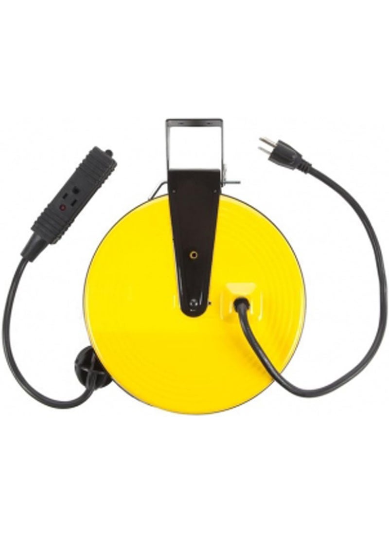 Bayco 30ft Retractable Metal Cord Reel w/3 Outlets - 10amp  - Image 1