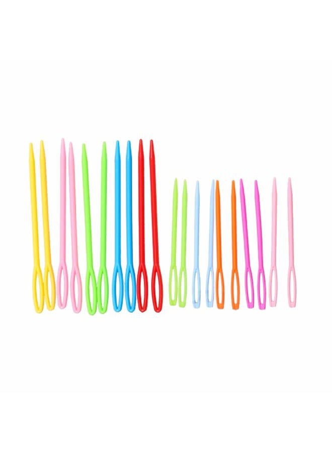 Hekisn 20pcs Colorful Plastic Sewing Needles, 2 Sizes (3.5 & 2.76 inch), Large Eye, Easy to Use, Multicolor, Blunt Point, Ideal for Knitting, Crochet & Sewing Projects - Image 3