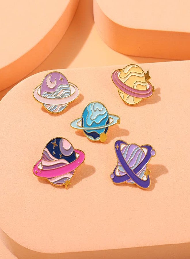 ROFARSO Planet Enamel Lapel Pin Set Cartoon Astronomy Pin, Accessory for Backpacks Clothing Bags Hats Shirts (5piccs pin set) - Image 4