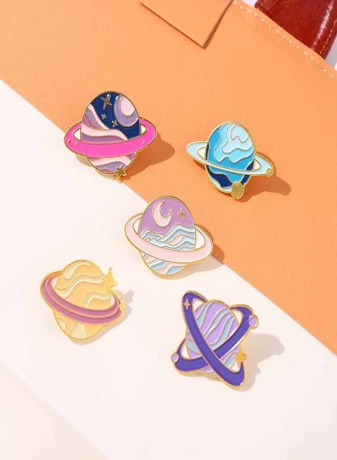 ROFARSO Planet Enamel Lapel Pin Set Cartoon Astronomy Pin, Accessory for Backpacks Clothing Bags Hats Shirts (5piccs pin set) - Image 5