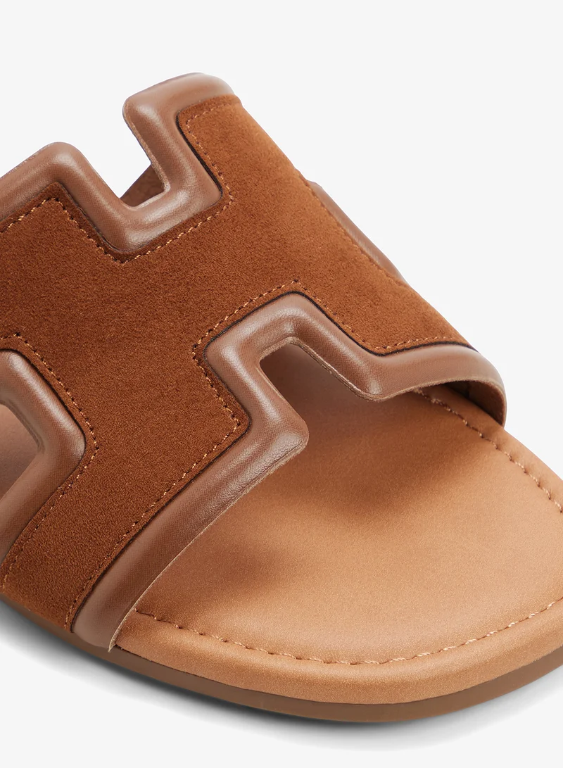 Call it Spring COGNAC Kamiko Flat Sandals for Women | Best Price UAE