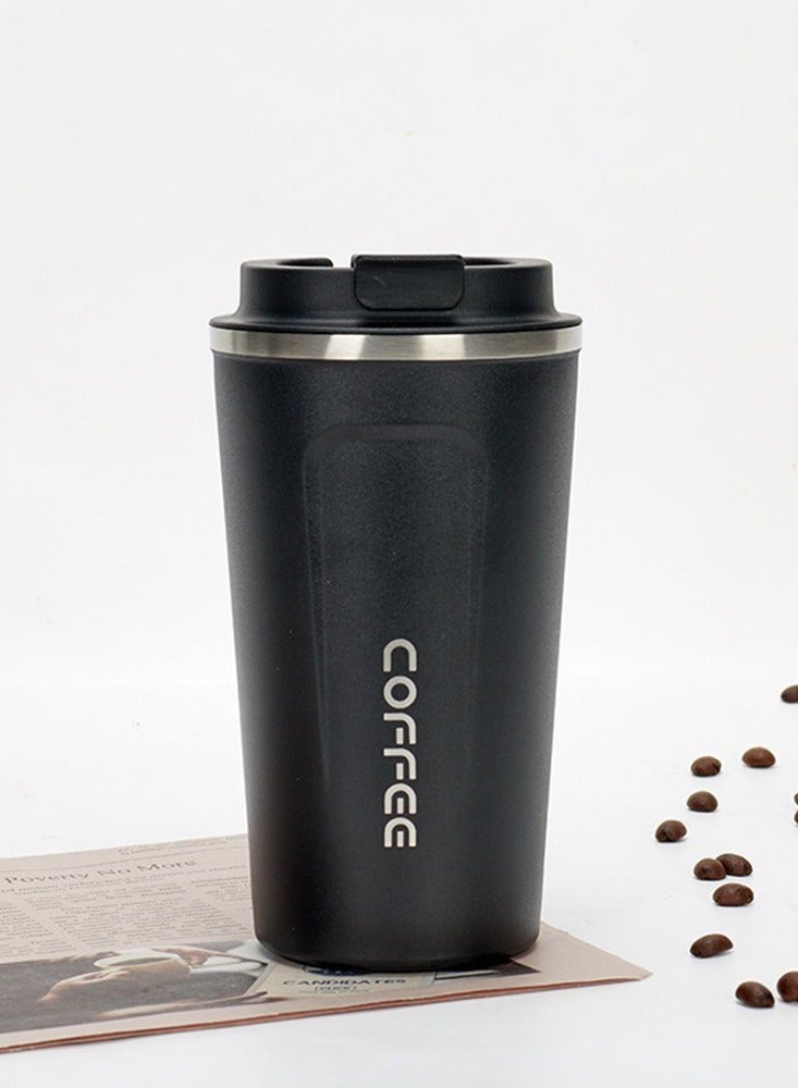 الفولاذ المقاوم للصدأ معزول السفر كوب القهوة التسرب دليل Pobtable في الهواء الطلق التخييم كوب القهوة مع الأغطية أكواب القهوة الفراغ ترموس للحفاظ على الساخنة الجليد القهوة الشاي والبيرة - Image 1