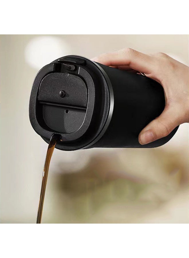 الفولاذ المقاوم للصدأ معزول السفر كوب القهوة التسرب دليل Pobtable في الهواء الطلق التخييم كوب القهوة مع الأغطية أكواب القهوة الفراغ ترموس للحفاظ على الساخنة الجليد القهوة الشاي والبيرة - Image 2