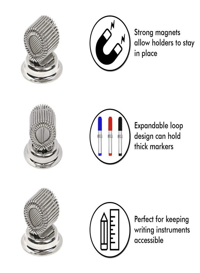 Millennial Essentials Magnetic Pen Holder Clips Refrigerator Magnet Pen Marker Clip Holder, Fridge Whiteboard Erase Board Bulletin Board Map Accessories (3 Magnet) - Image 2