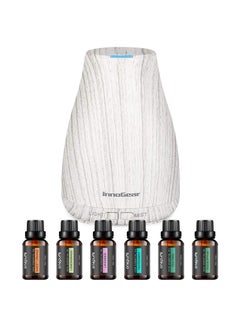 InnoGear InnoGear Essential Oil Diffuser with Oils, 100ml Aromatherapy Diffuser with 6 Essential Oils Set, Aroma Cool Mist Humidifier Gift Set, Grey Wood Grain 